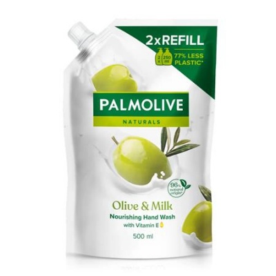 Folyékony szappan utántöltő, 0,5 l, PALMOLIVE Nourishing "Olive and milk"